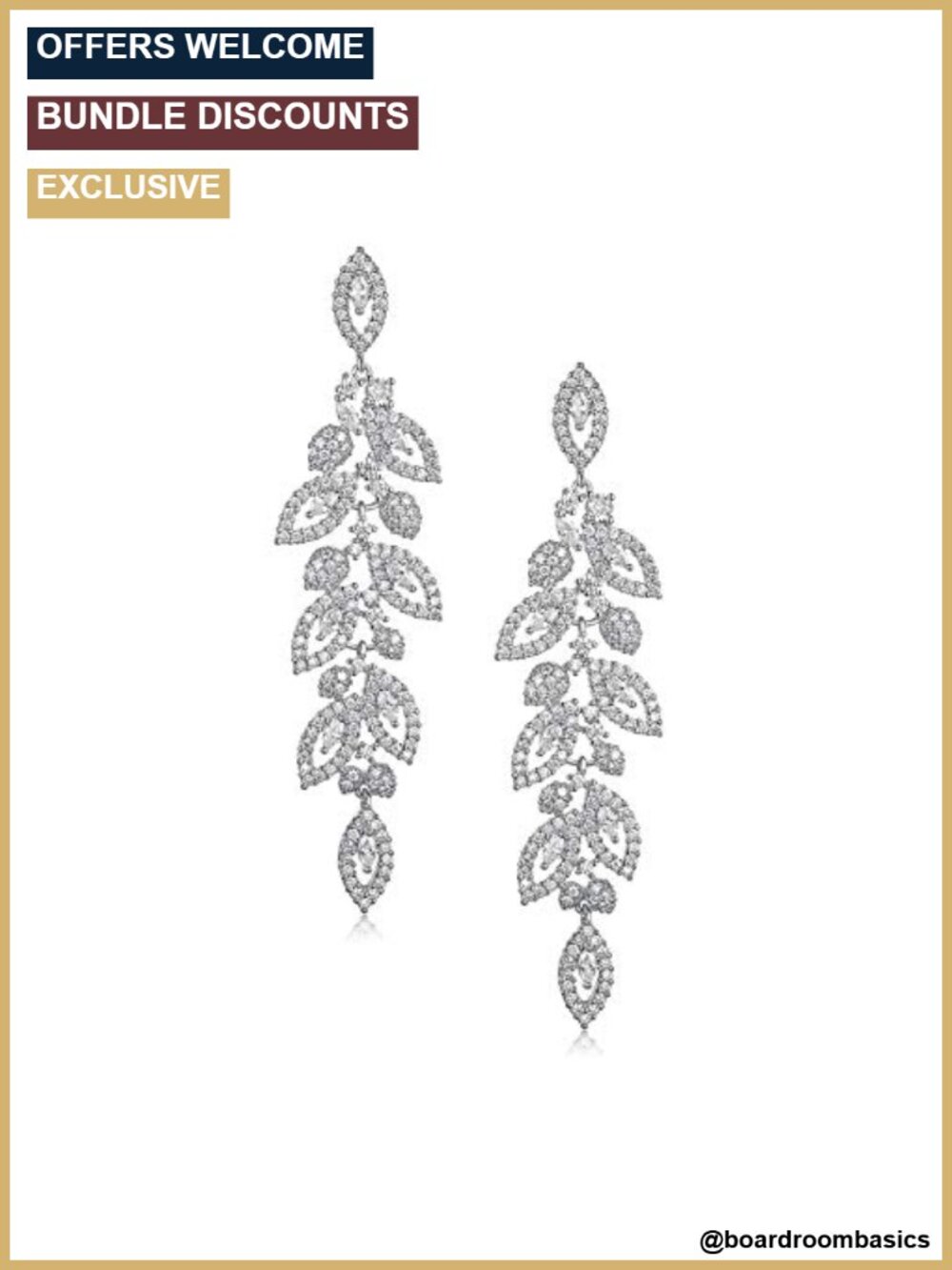 Crystal Chandelier Bridal Earrings Silver Plated Drop Dangle for Wedding